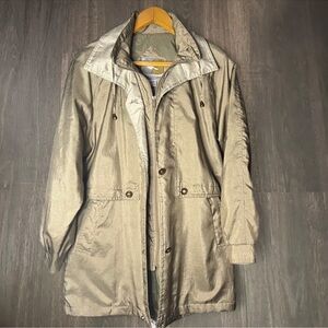 Current Seen Khaki Lightweight Trench Coat Jacket Drawstring Waist